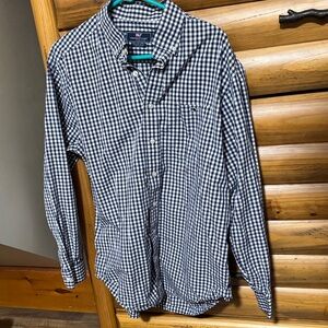 Vineyard Vines Navy and White Gingham Button-Down Shirt